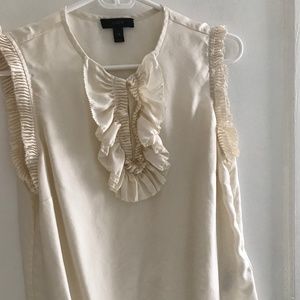 J. Crew Ivory Sleeveless Silk Blouse